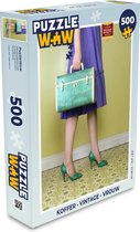 Puzzel Koffer - Vintage - Vrouw - Legpuzzel - Puzzel 500 stukjes