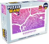 Puzzel Stadskaart - Dordrecht - Paars - Legpuzzel - Puzzel 1000 stukjes volwassenen - Plattegrond