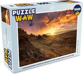 Puzzel Zonsondergang achter de bergen op het eiland Skye in Schotland - Legpuzzel - Puzzel 1000 stukjes volwassenen