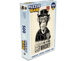 Puzzel Mancave - Vintage - Whiskey - Aap - Legpuzzel - Puzzel 500 stukjes Image