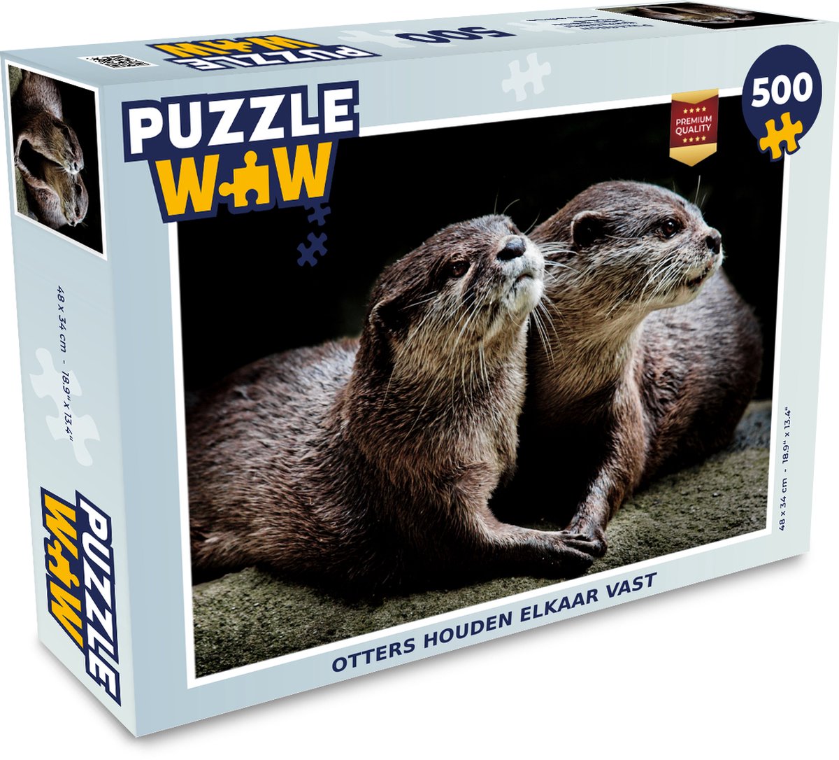 Puzzel Otters houden elkaar vast - Legpuzzel - Puzzel 500 stukjes