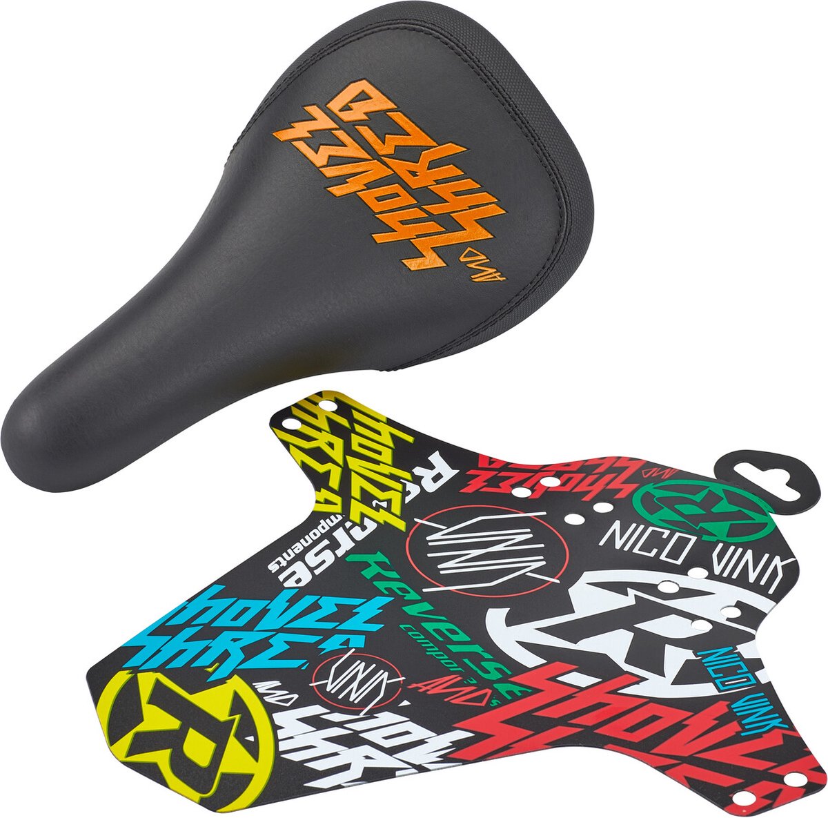 Reverse Nico Vink Shovel & Shred Zadel, zwart/oranje