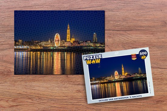 Puzzle Skyline - Anvers - Nuit - Puzzle - Puzzle 500 pièces - Cadeaux Sinterklaas - Sinterklaas pour les grands enfants