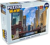 Puzzel Chicago - Rivier - Architectuur - Legpuzzel - Puzzel 500 stukjes