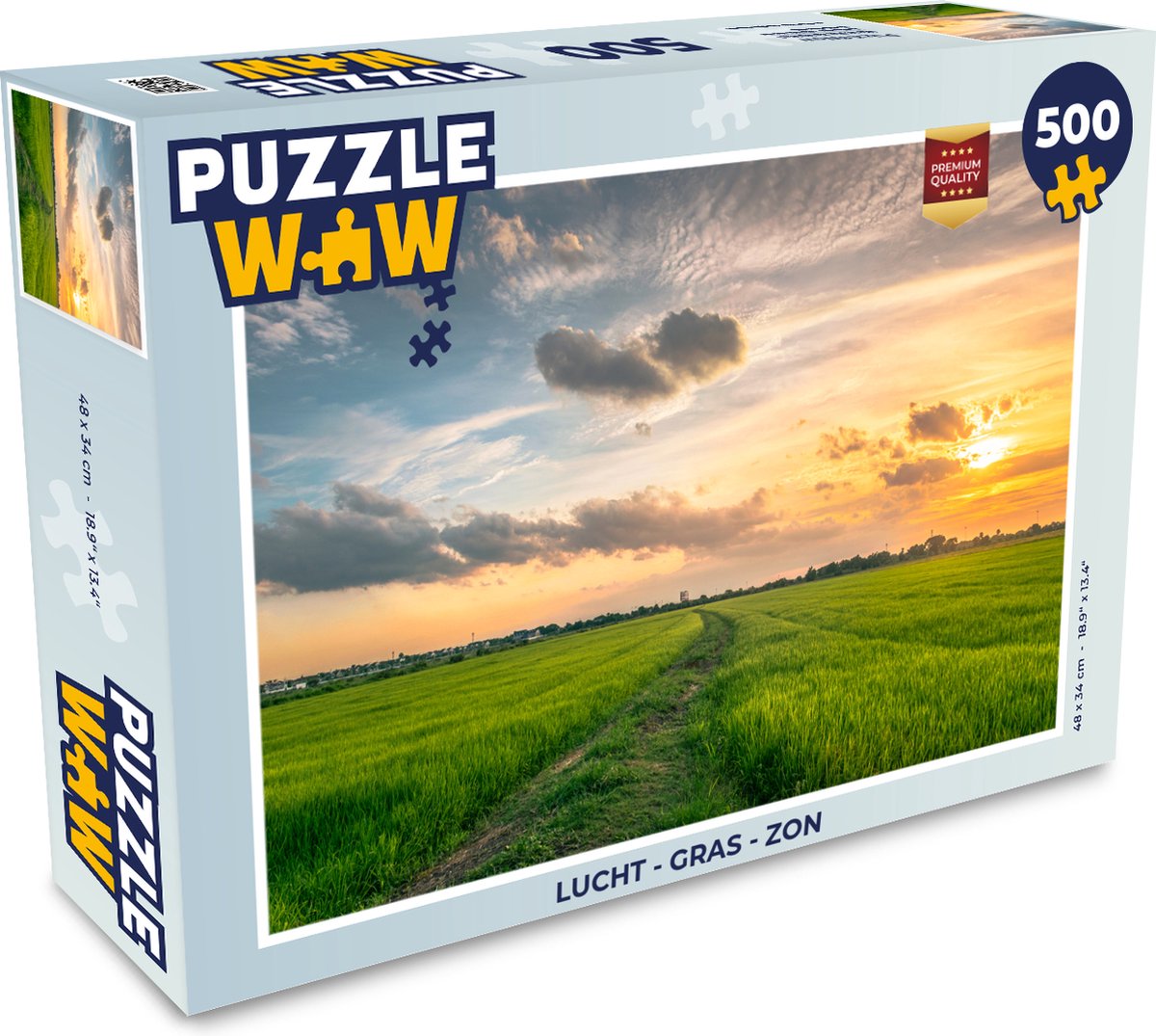 Puzzel Lucht - Gras - Zon - Legpuzzel - Puzzel 500 stukjes