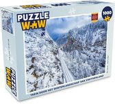Puzzel Trein door het winterlandschap van Zwitserland - Legpuzzel - Puzzel 1000 stukjes volwassenen