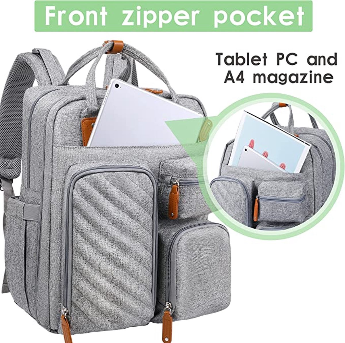 Luxe luiertas - baby tas - luier rugzak - premium kwaliteit - pasgeboren baby – foto 4