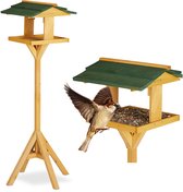 vogelvoederhuis op paal - staand - voor tuinvogels - tuin - 117 cm - hout