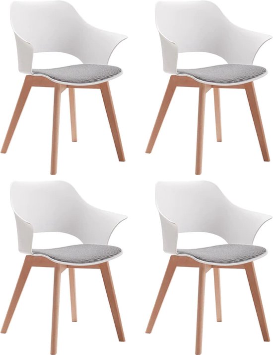 Manzibo Set de 4 chaises de salle à manger - Plusieurs couleurs - Bois - Set de chaises de salle à Chaises de salle à manger - Set de 4 Chaises - Chaise - Scandinave
