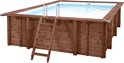 Interline houten zwembad Sumatra rechthoek 6,0 x 3,0 x 1,38 m - incl. toebehoren - opbouw en inbouw zwembad