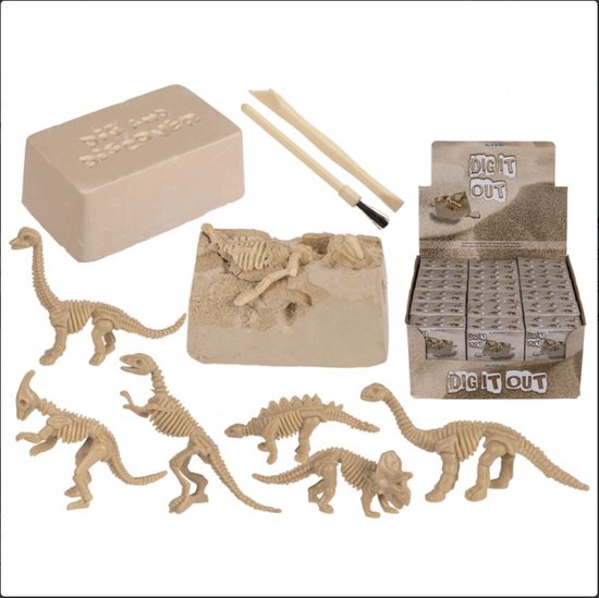 Afbeelding van het spel uithakset Dino skelet opgraving set