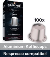 100 tasses à café compatibles Nespresso (aluminium) - Lollo Specialty Luna - Capsules en aluminium - SANS PVC - Café italien - pour expresso, cappuccino, ristretto, macchiato