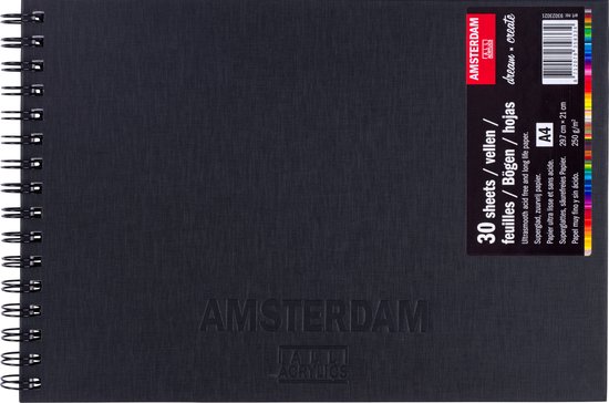 Heel boos accumuleren pond Amsterdam Schetsboek | 29,7 x 21 cm (A4), 250 g, 30 vellen wit papier |  bol.com