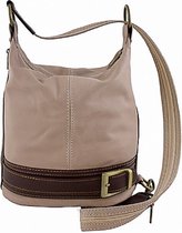 Beau grand sac à bandoulière, sac pour femme, couleur BEIGE avec double poignées et bandoulière, grand compartiment intérieur et compartiment arrière