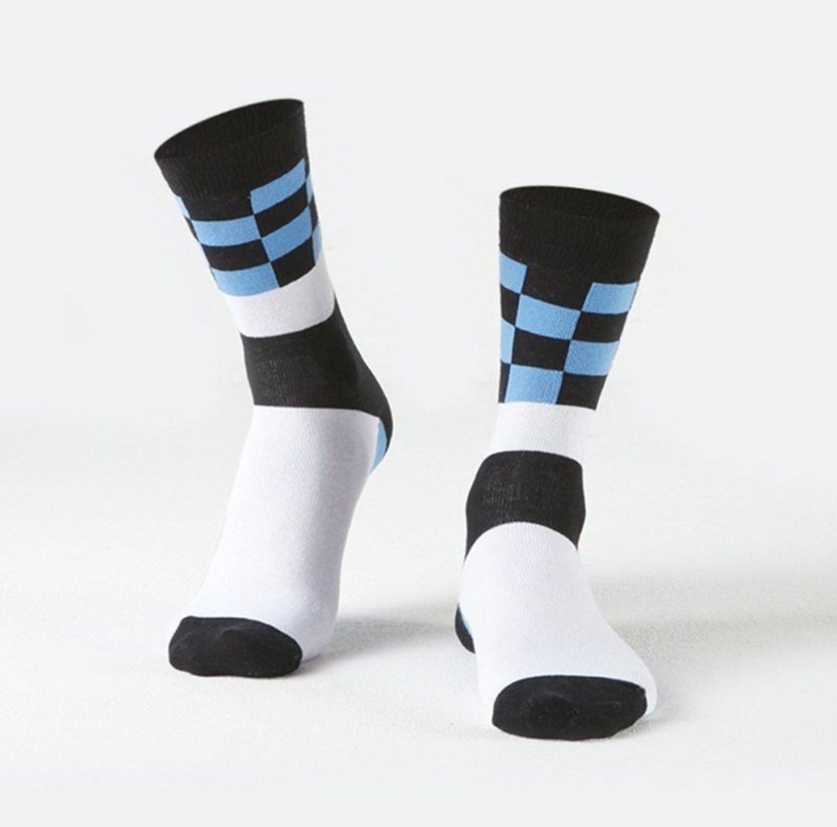 Sockston Socks - 2 paren Blue Square Socks - Grappige Sokken - Vrolijke Sokken