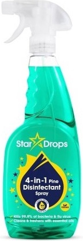 STARDROPS - 1x 750ml - 4 in 1 desinfectie spray - Wonder Wasmiddel ...