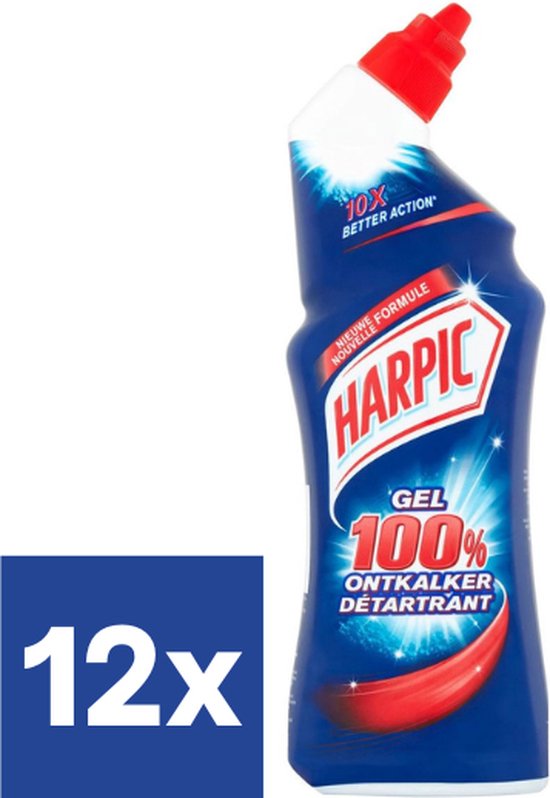 Harpic Gel 100% Ontkalker Toiletreiniger (Voordeelverpakking) - 12 x 750 ml
