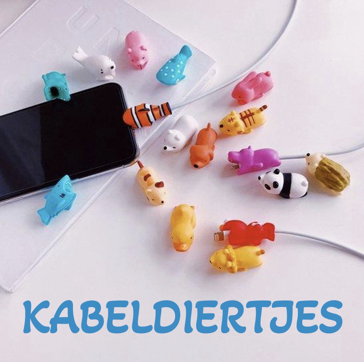 5 stuks - Het Kabeldiertje - Kabelbijter | Kabelbeschermer | Kabeldier | Cable protector |