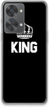 Case Company® - Hoesje geschikt voor OnePlus Nord 2T hoesje - King zwart - Soft Cover Telefoonhoesje - Bescherming aan alle Kanten en Schermrand