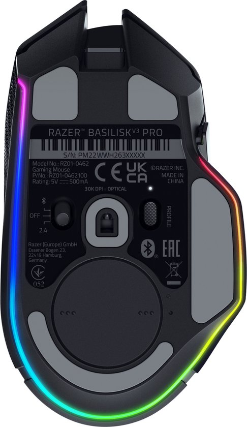 Razer Basilisk V3 Pro - Draadloze Gaming Muis - RGB - 30.000 DPI - Zwart
