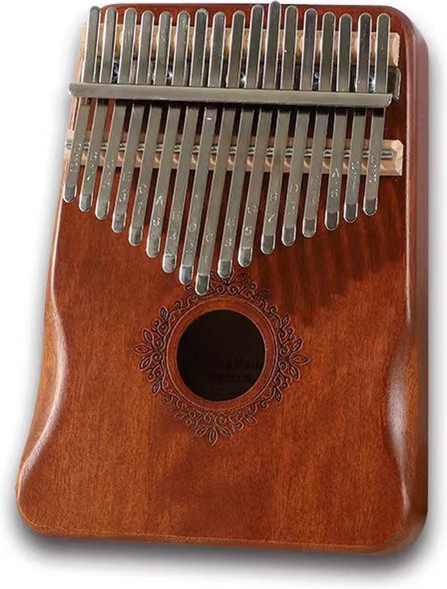 Kalimba Duimpiano 17 Tonen Met Muziekboek En Accessoires Mahoniehout 