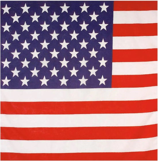 Haarsoires Haarband bandana zakdoek – USA vlag katoen 55cm – Rood wit blauw - Multifunctioneel Accessoire voor Haar, Festivals en Mode - One Size & Unisex