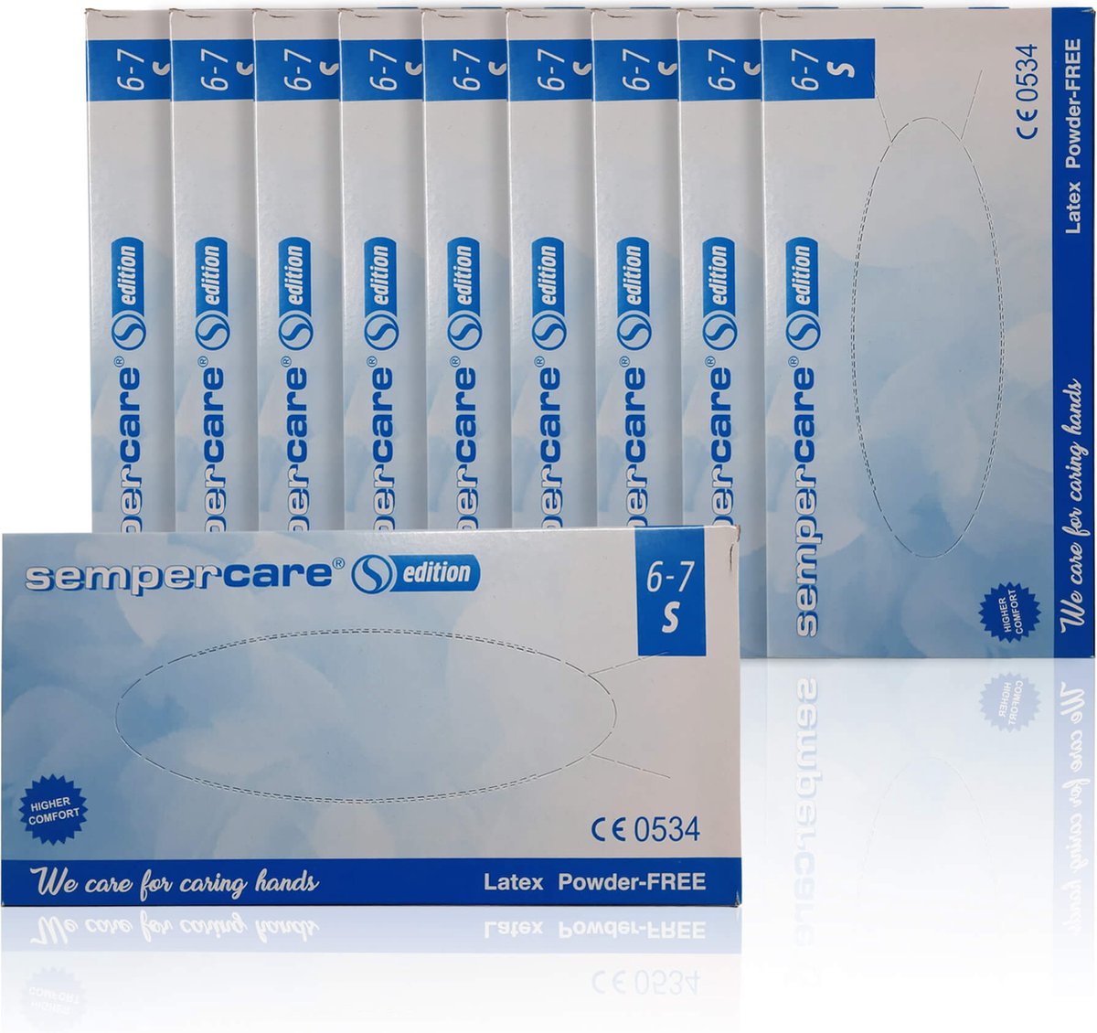 Goedkoopste Sempercare | 10 x 100 stuks Medische Latex Handschoenen | Maat S (6-7) | Ongepoederd - Poedervrij