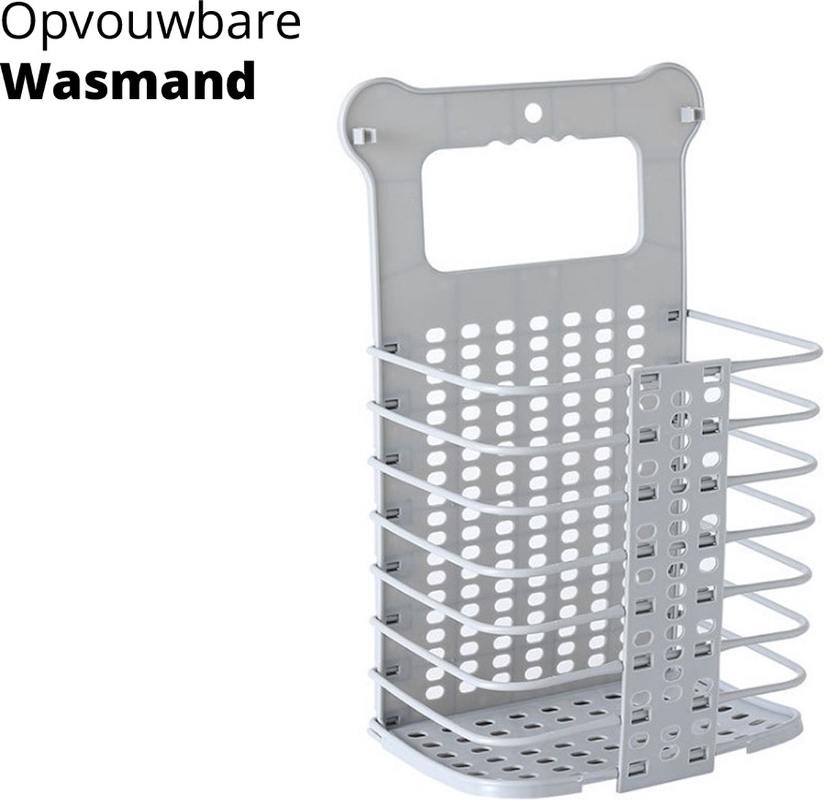 Opvouwbare Wasmand Grijs - Wasbox - Ruimtebesparend - Opbergmand - Inklapbaar - Ophangen - Laundry Basket