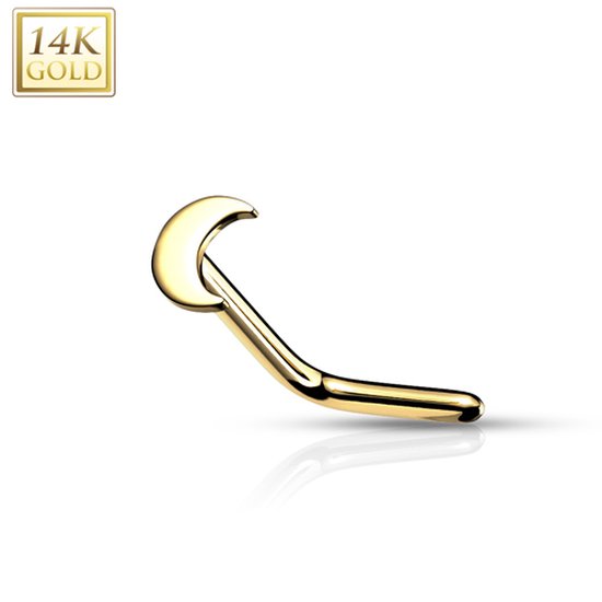 14KT Gouden neuspiercing moon L-bend