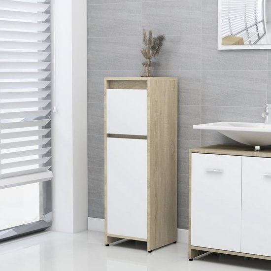 Toiletkast Sonoma/Wit 64 x 190 cm met 2 deuren Vicco | Sonoma/Wit