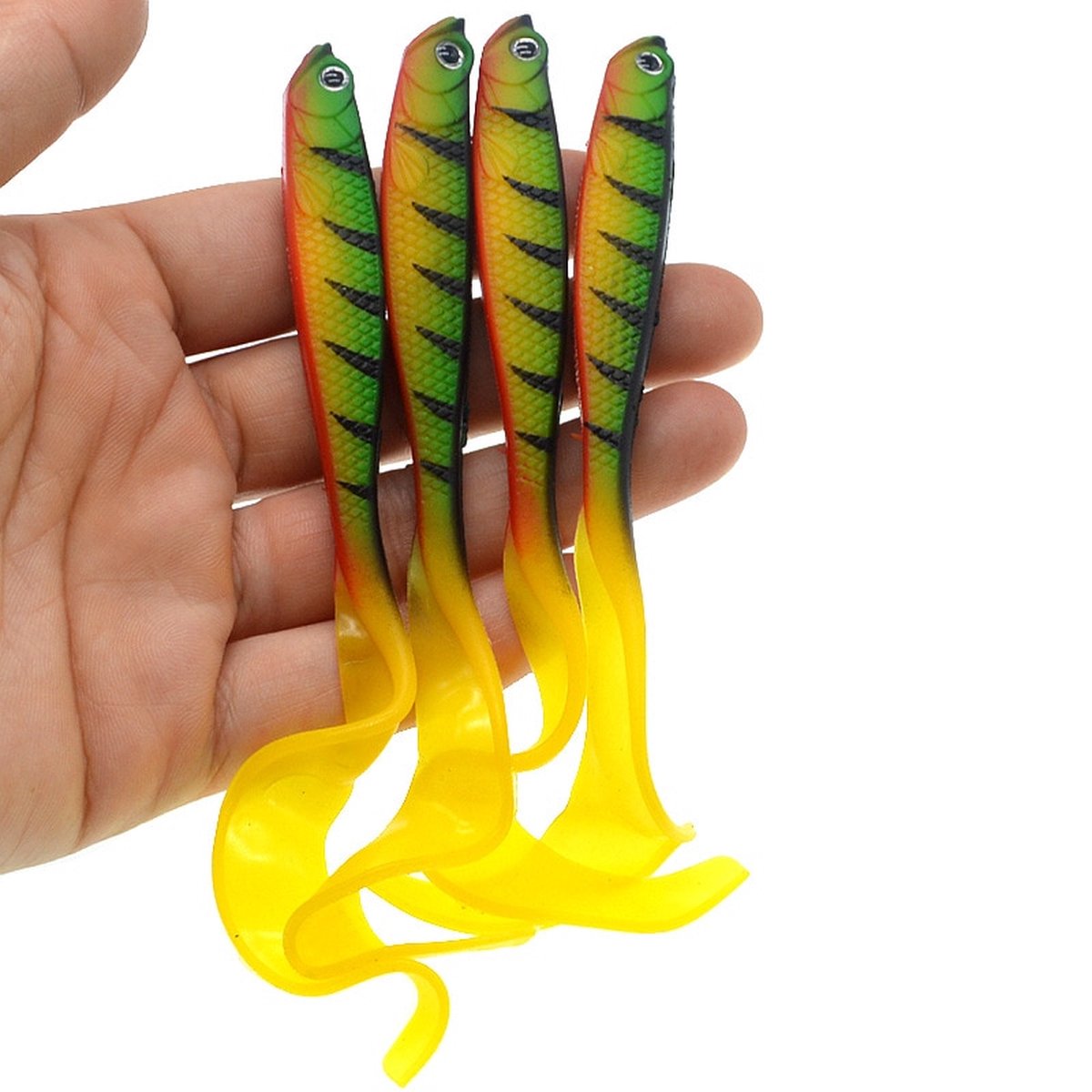 Kunstaas - 4 stuks - Softbait - Hengelsport - roofvissen - Snoek - 13 centimeter
