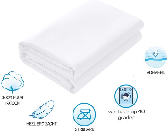 Sleeps Soft Flanelle Laken Wit - Double 200x260 cm - Flanelle Katoen - Merveilleusement Doux & Chaud