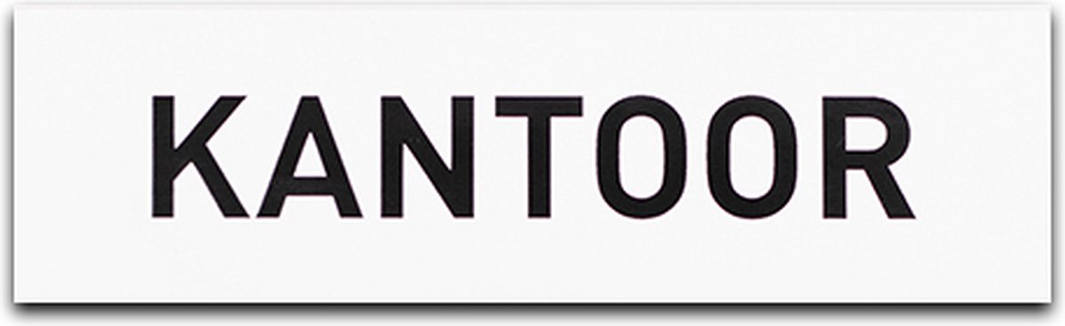 Deurbordje - KANTOOR - Rechthoek - Wit met Zwart - 45 x 155 mm - Prive - Kantoor bordje - Deurbord - Zelfklevend