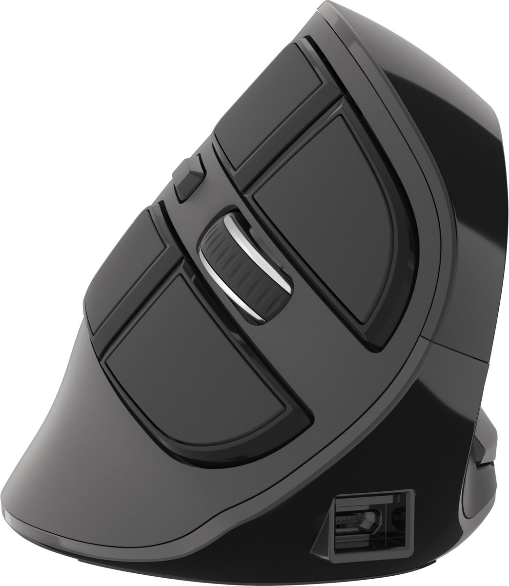Natec- NMY-1601- VERTICALE MUIS -EUPHONIE- DRAADLOOS- 2400DPI -BLUETOOTH 5.0- ZWART