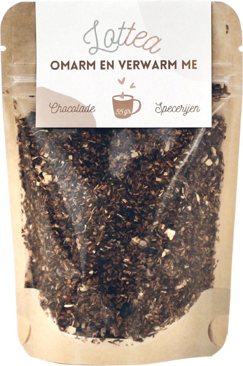 Lottea Omarm en Verwarm me thee 55 gram Stazak - verse thee, rooibos thee, thee cadeau, thee geschenk, thee cadeautje