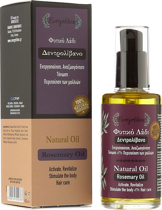 Rozemarijn Olie Voor In Het Haar - Rosemary Oil Hair Growth - Haarolie - Haarserum - Evergetikon - 60 ml