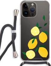 Case Company® - Coque iPhone 14 Pro Max avec cordon - You're my lemon - Coque pour téléphone avec cordon Zwart - Protection Extra sur tous les côtés et sur le bord de l'écran