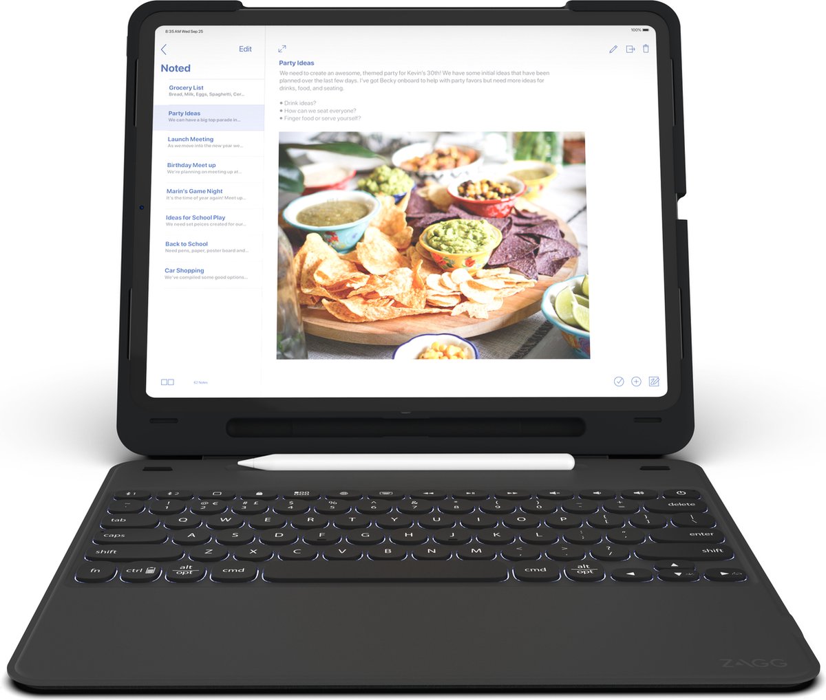 ZAGG Slim Book Go QWERTY Duits Bluetooth Zwart