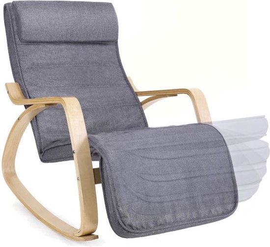 SoBuy FST16-DG Schommelstoel met Verstelbare Voetensteun Relaxfauteuil Comfortabel Verstelbaar Trendy- Grijs SoBuy FST16-DG Schommelstoel met Verstelbare Voetensteun Relaxfauteuil Comfortabel Verstelbaar Trendy- Grijs