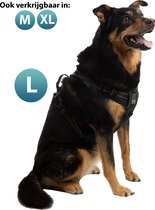 Hondentuigje Large – Hondenharnas - Anti Trek Tuig Hond – Y Tuig – Reflecterend – Zwart – maat L