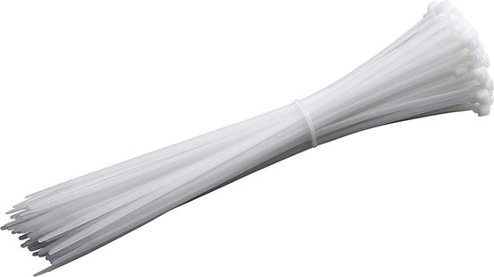 1000 Weiße Kabelbinder, 20,3 Cm Lang – Strapazierfähig, Für Innen & Außen, Nylon66, 40 Lbs Zugfestigkeit