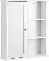Signature Home Medicijnkastjes met deur en plank - kastwandkast - badkamerkast - keukenkast plank opberger - wit - 60 x 71 x 18 cm