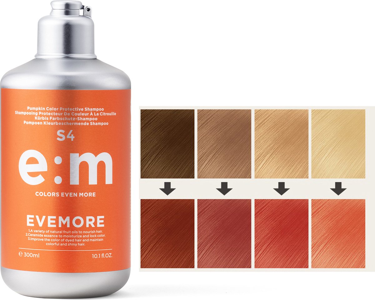 EVEMORE Semi Permanente Haarkleuringsshampoo - Kleurshampoo - Semi-Permanente Haarverf - Oranje