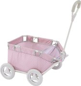 Teamson Kids Poppenwagen Voor Babypoppen - Trek Wagen - Accessoires Voor Poppen - Kinderspeelgoed - Roze/Grijs/Polka Dot