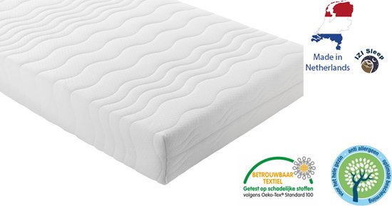 Matras Izi Sleep - 180x200 - koudschuim - premium plus tijk - 15 cm - stevig