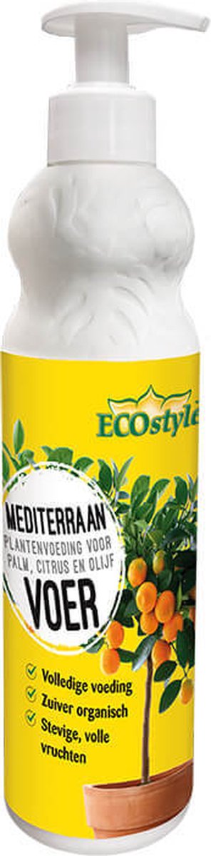 ECOStyle MediterraanVoer Voor Palm, Citrus- en Olijfbomen - Organische Plantenvoeding - Voor Stevige en Volle Vruchten - 400 ML