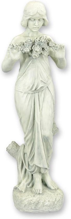 Resin beeld - Vrouw met bloemen - harssculptuur - 58,1 cm hoog