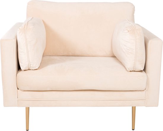 Boom fauteuil velours lichtbeige.