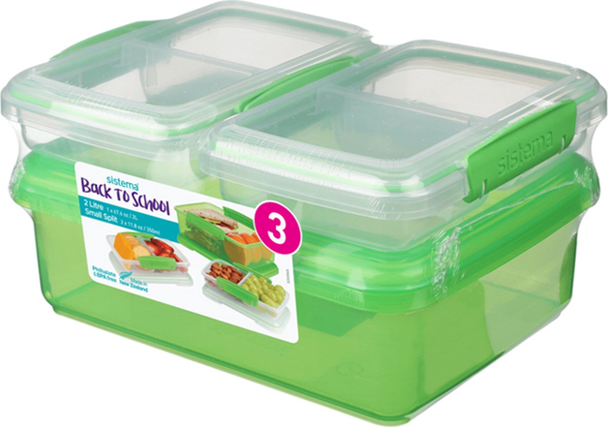 Sistema Back To School - Set van 3 Lunchboxen - Groen