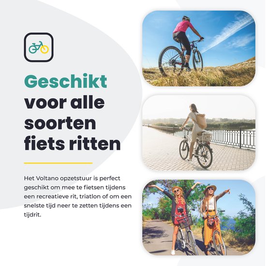 Voltano Verstelbaar Ligstuur Recht - Zwart - Aluminium - Opzetstuur / Tijdritstuur - 22,4 / 25,4 van Voltano — afbeelding 5